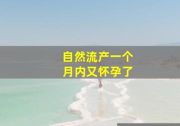 自然流产一个月内又怀孕了