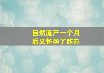 自然流产一个月后又怀孕了咋办