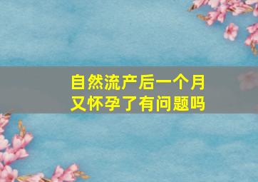 自然流产后一个月又怀孕了有问题吗