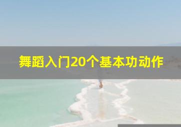 舞蹈入门20个基本功动作