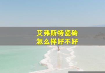 艾弗斯特瓷砖怎么样好不好