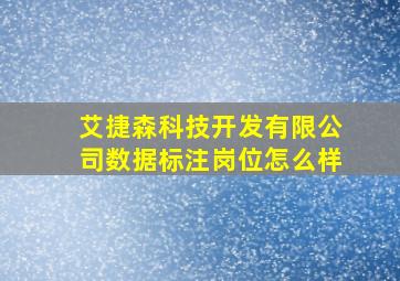 艾捷森科技开发有限公司数据标注岗位怎么样