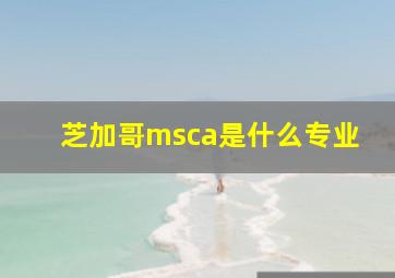 芝加哥msca是什么专业