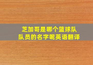 芝加哥是哪个篮球队队员的名字呢英语翻译