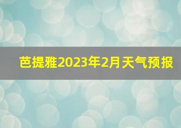 芭提雅2023年2月天气预报