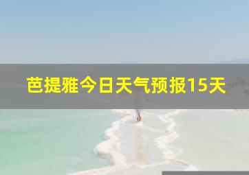 芭提雅今日天气预报15天