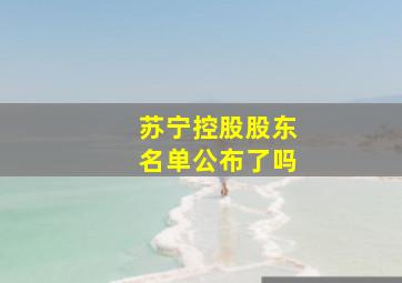 苏宁控股股东名单公布了吗