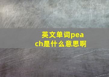 英文单词peach是什么意思啊