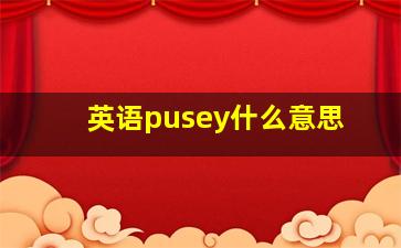 英语pusey什么意思