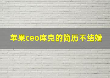 苹果ceo库克的简历不结婚