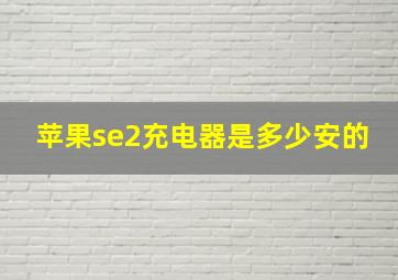 苹果se2充电器是多少安的