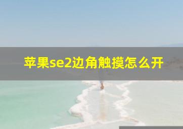 苹果se2边角触摸怎么开