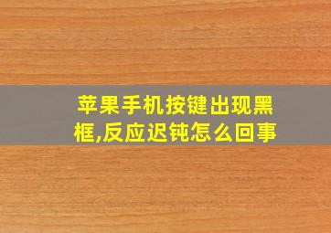 苹果手机按键出现黑框,反应迟钝怎么回事