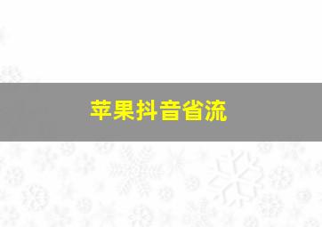 苹果抖音省流