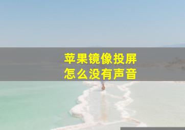 苹果镜像投屏怎么没有声音