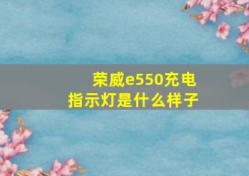 荣威e550充电指示灯是什么样子