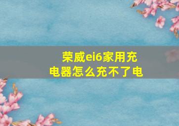 荣威ei6家用充电器怎么充不了电