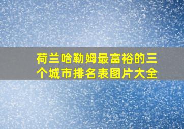 荷兰哈勒姆最富裕的三个城市排名表图片大全