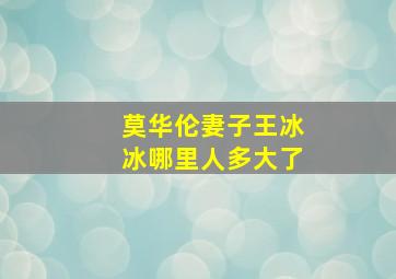 莫华伦妻子王冰冰哪里人多大了