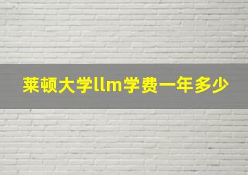 莱顿大学llm学费一年多少