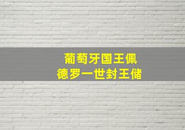 葡萄牙国王佩德罗一世封王储