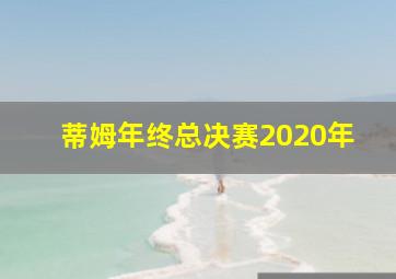 蒂姆年终总决赛2020年