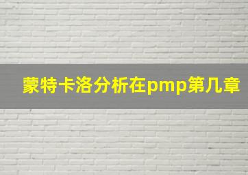 蒙特卡洛分析在pmp第几章