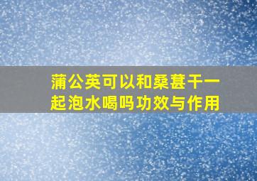 蒲公英可以和桑葚干一起泡水喝吗功效与作用