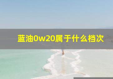 蓝油0w20属于什么档次