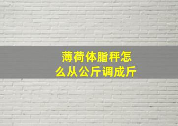 薄荷体脂秤怎么从公斤调成斤