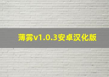 薄雾v1.0.3安卓汉化版