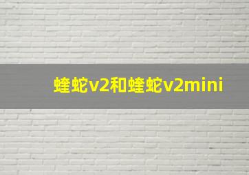 蝰蛇v2和蝰蛇v2mini