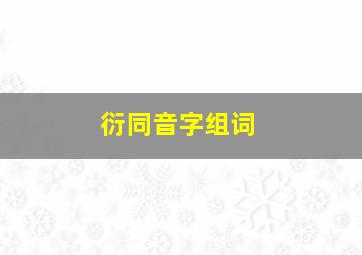 衍同音字组词