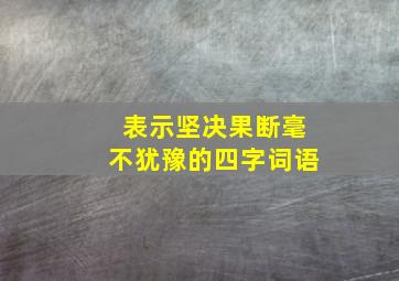 表示坚决果断毫不犹豫的四字词语