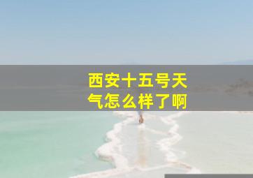 西安十五号天气怎么样了啊