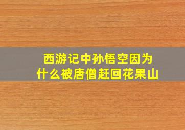 西游记中孙悟空因为什么被唐僧赶回花果山