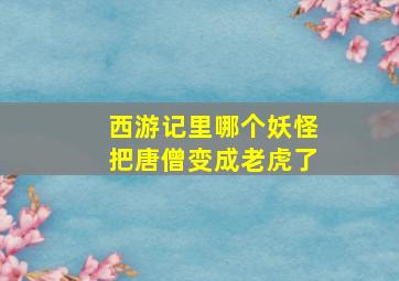 西游记里哪个妖怪把唐僧变成老虎了