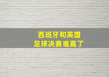 西班牙和英国足球决赛谁赢了