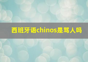 西班牙语chinos是骂人吗