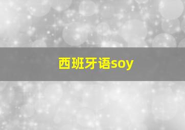 西班牙语soy