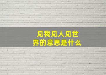 见我见人见世界的意思是什么