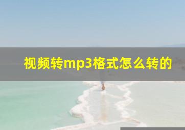 视频转mp3格式怎么转的