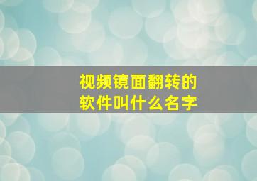 视频镜面翻转的软件叫什么名字