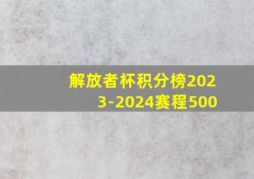 解放者杯积分榜2023-2024赛程500