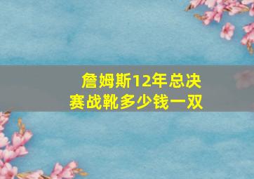 詹姆斯12年总决赛战靴多少钱一双