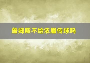 詹姆斯不给浓眉传球吗