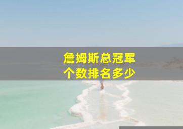 詹姆斯总冠军个数排名多少