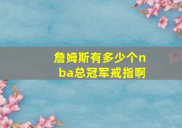 詹姆斯有多少个nba总冠军戒指啊