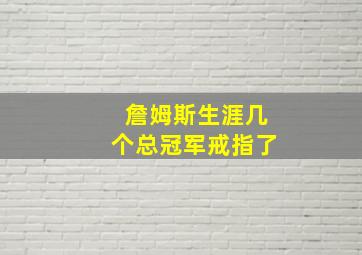 詹姆斯生涯几个总冠军戒指了