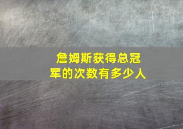 詹姆斯获得总冠军的次数有多少人